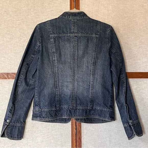 i. e. relaxed Zip Front Tailored Jean Jacket Blazer - Size Medium - Picture 4 of 9